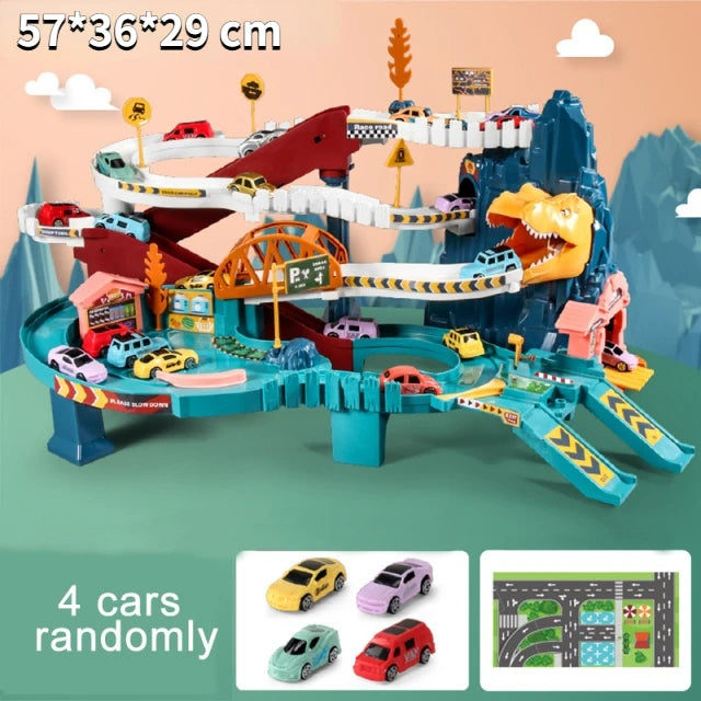 Dinosaur Winding Road Rail - Car Race Track Toy Set