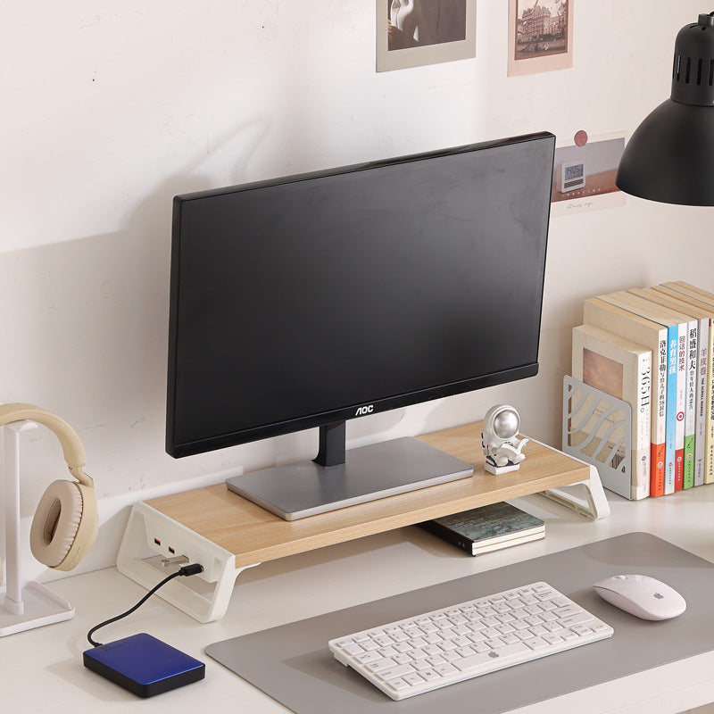 Imported Wooden Monitor Stand with USB Hub