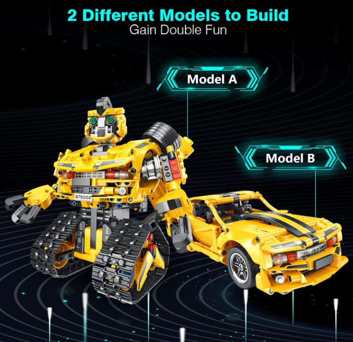 STEM 2 in 1 Transformers Bumble Bee Robot, Lego Compatible
