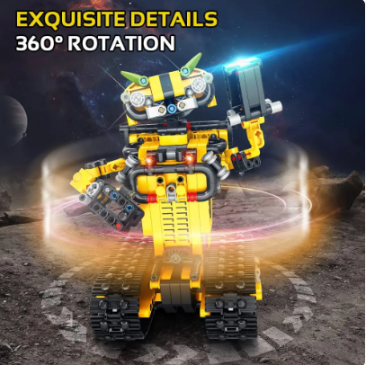 STEM 2 in 1 Transformers Yellow Decepticon, Lego Compatible