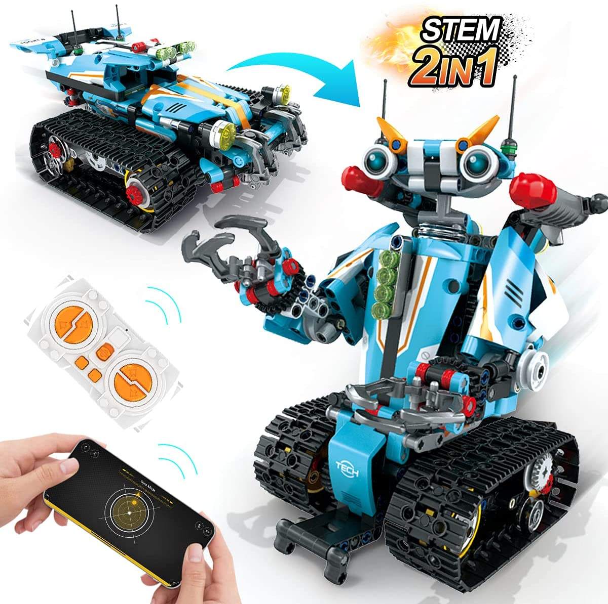 STEM 2 in 1 Transformers Blue Decepticon, Lego Compatible