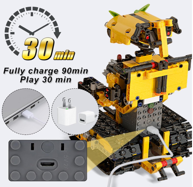 STEM 2 in 1 Transformers Yellow Decepticon, Lego Compatible