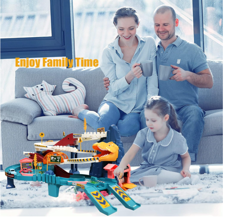 Dinosaur Winding Road Rail - Car Race Track Toy Set