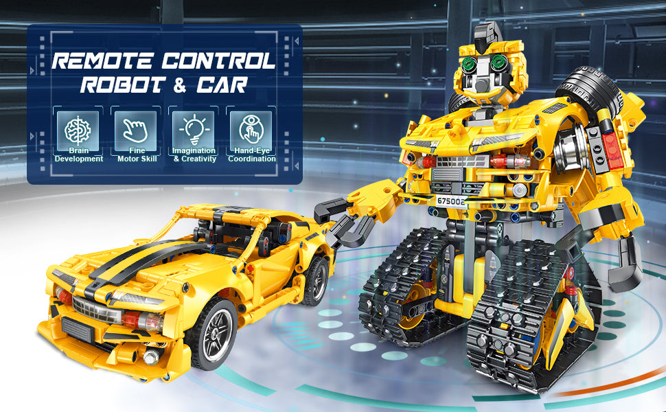 STEM 2 in 1 Transformers Bumble Bee Robot, Lego Compatible