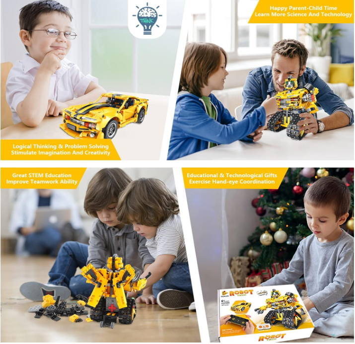 STEM 2 in 1 Transformers Bumble Bee Robot, Lego Compatible