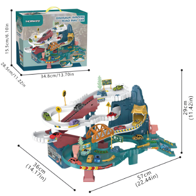 Dinosaur Winding Road Rail - Car Race Track Toy Set