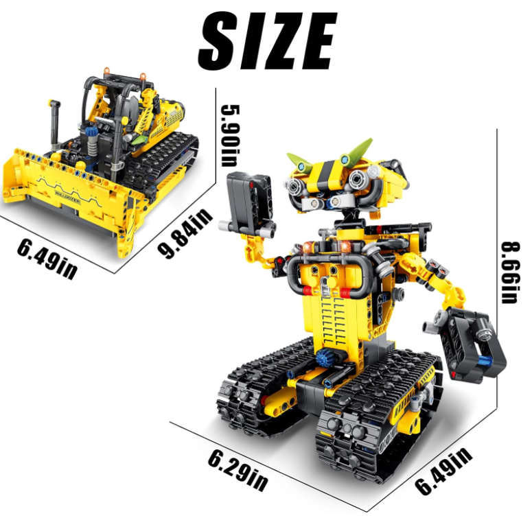 STEM 2 in 1 Transformers Yellow Decepticon, Lego Compatible