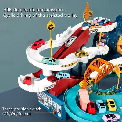 Dinosaur Winding Road Rail - Car Race Track Toy Set