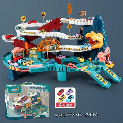 Dinosaur Winding Road Rail - Car Race Track Toy Set