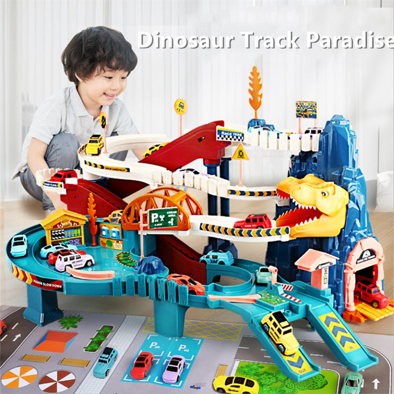 Dinosaur Winding Road Rail - Car Race Track Toy Set