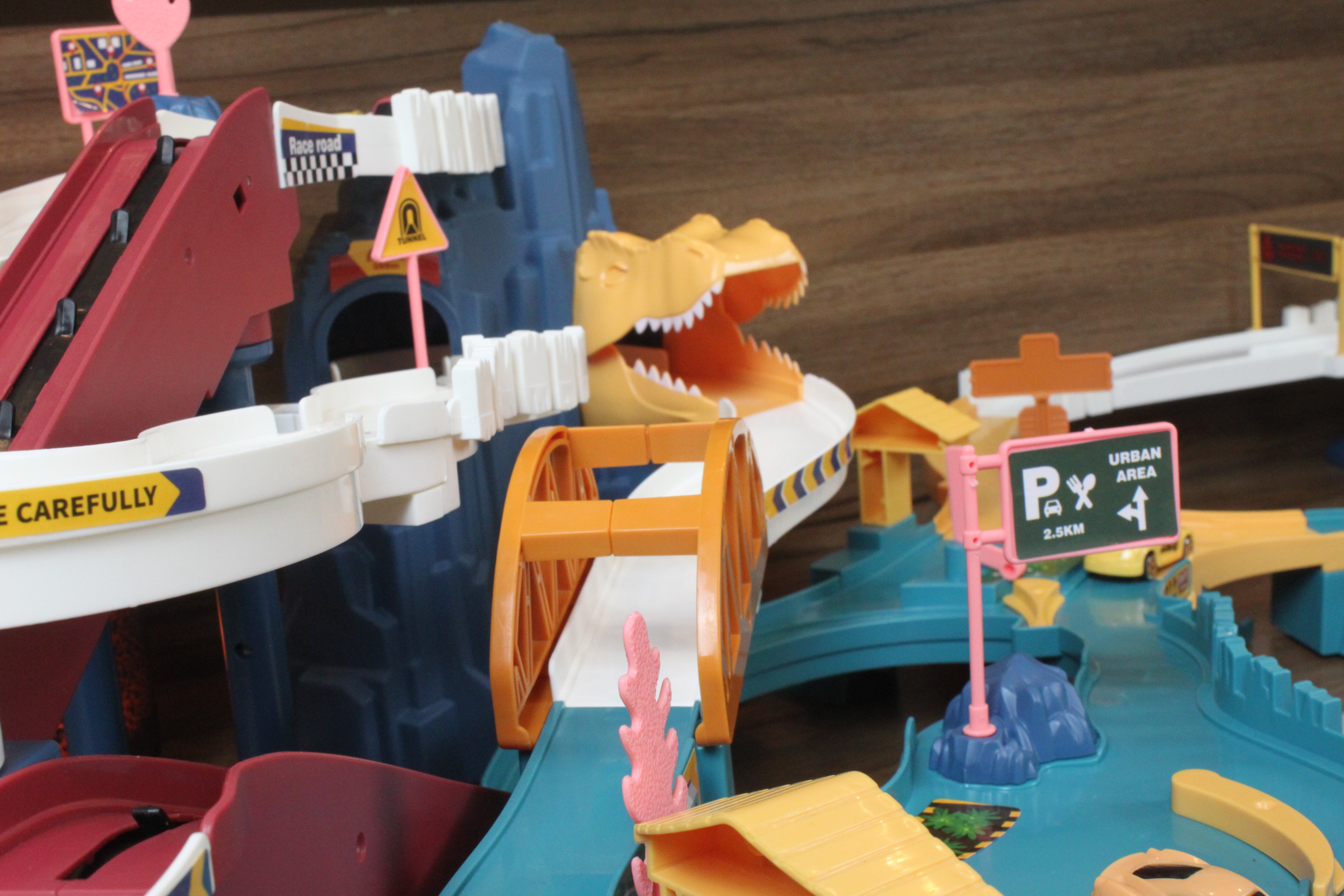 Dinosaur Winding Road Rail - Car Race Track Toy Set
