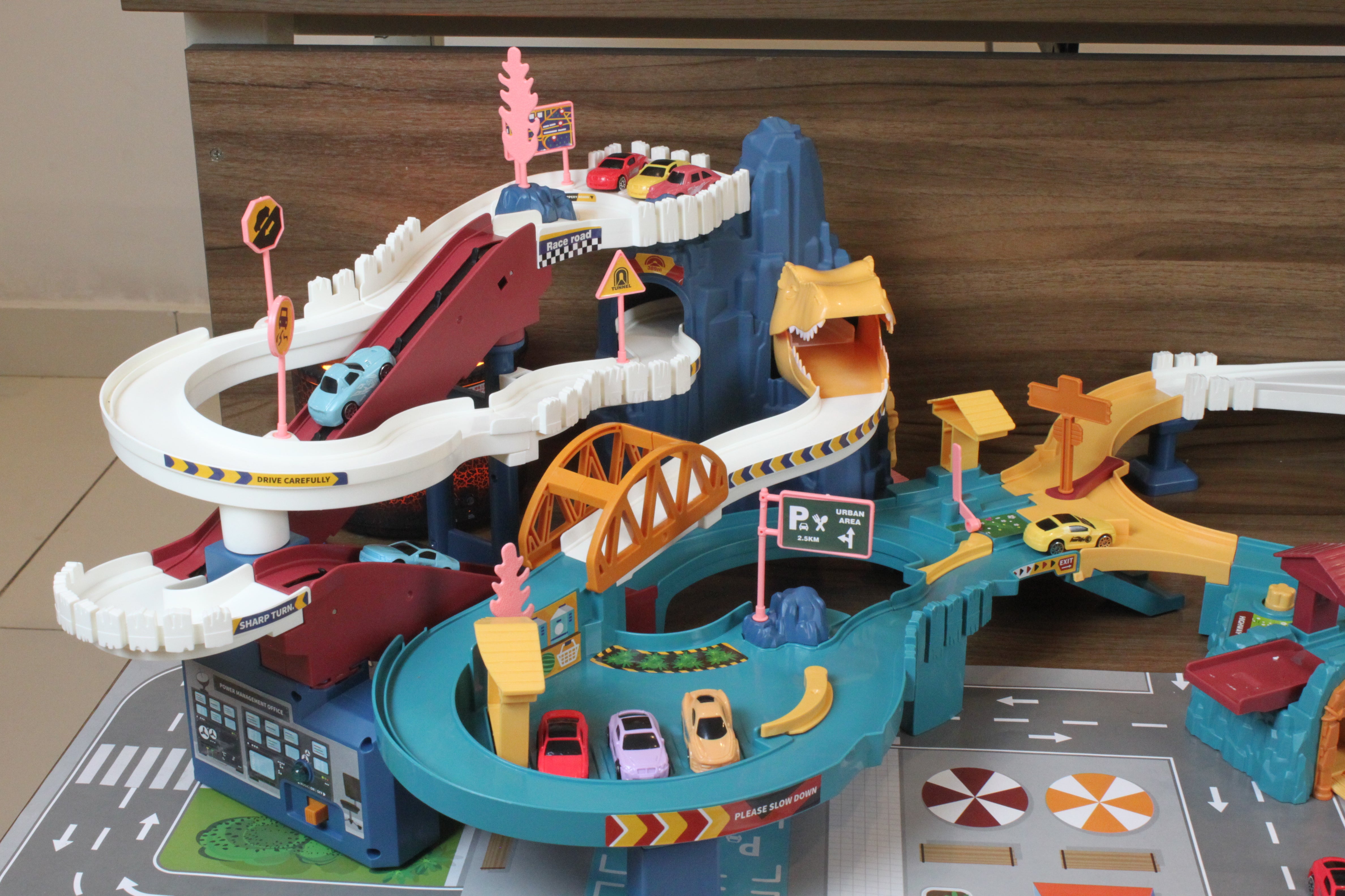 Dinosaur Winding Road Rail - Car Race Track Toy Set