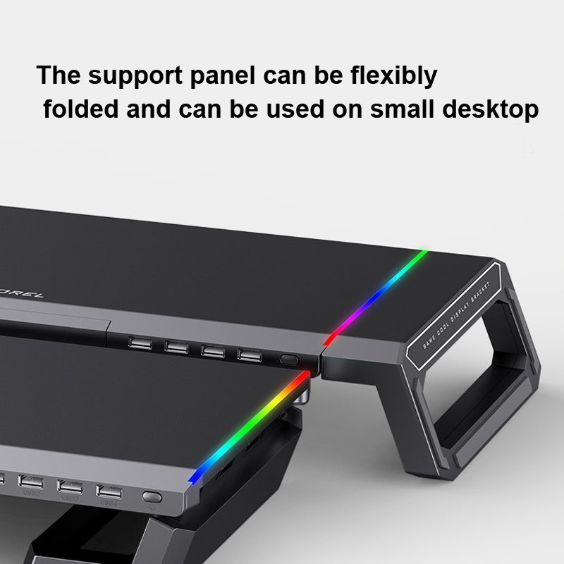 Alloy Computer Screen Monitor RGB Stand With USB Hub