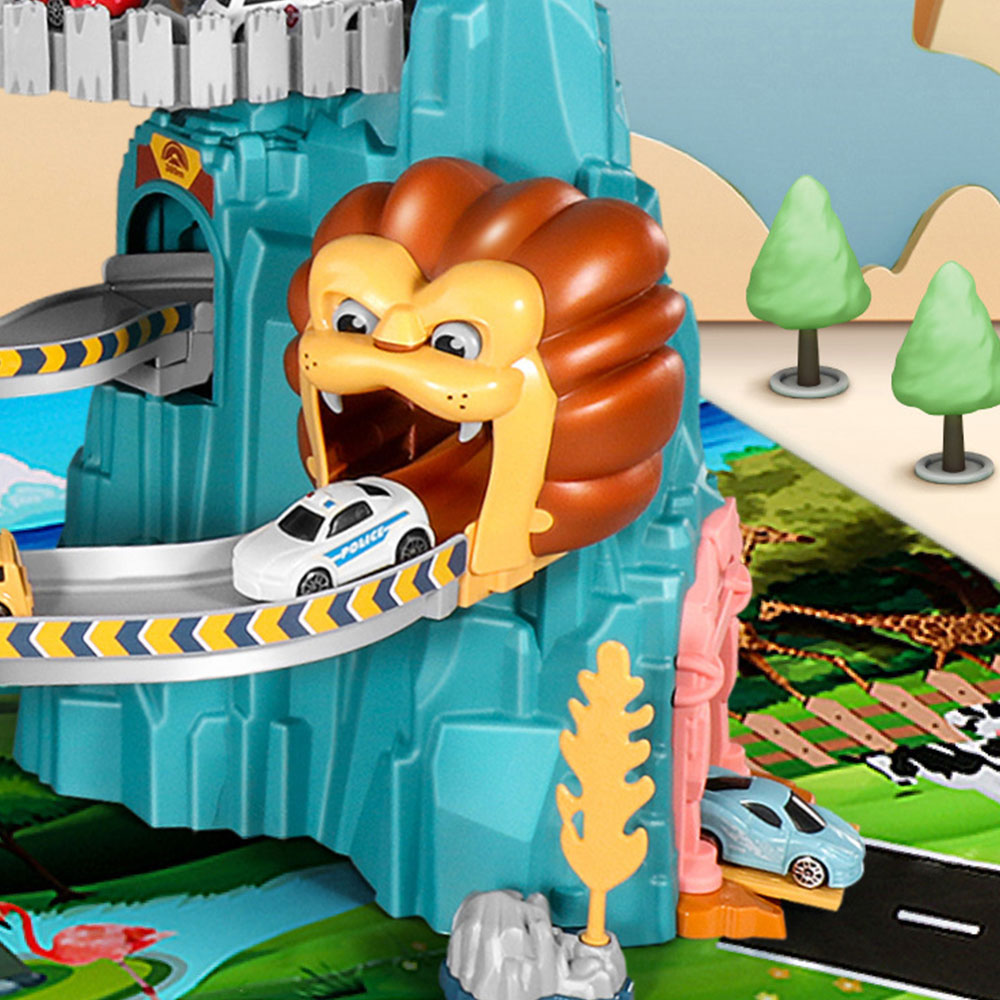 Lion Mountain Adventure - Car Race Track Toy Set