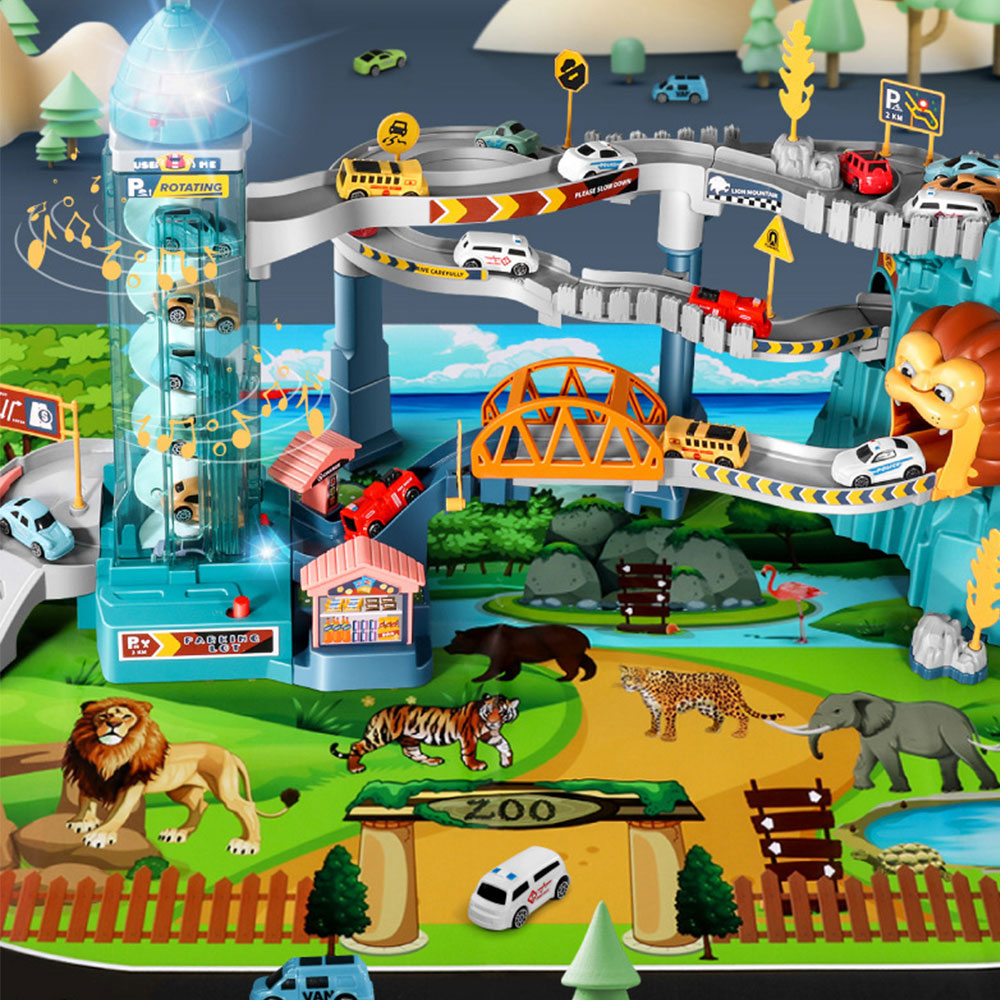 Lion Mountain Adventure - Car Race Track Toy Set