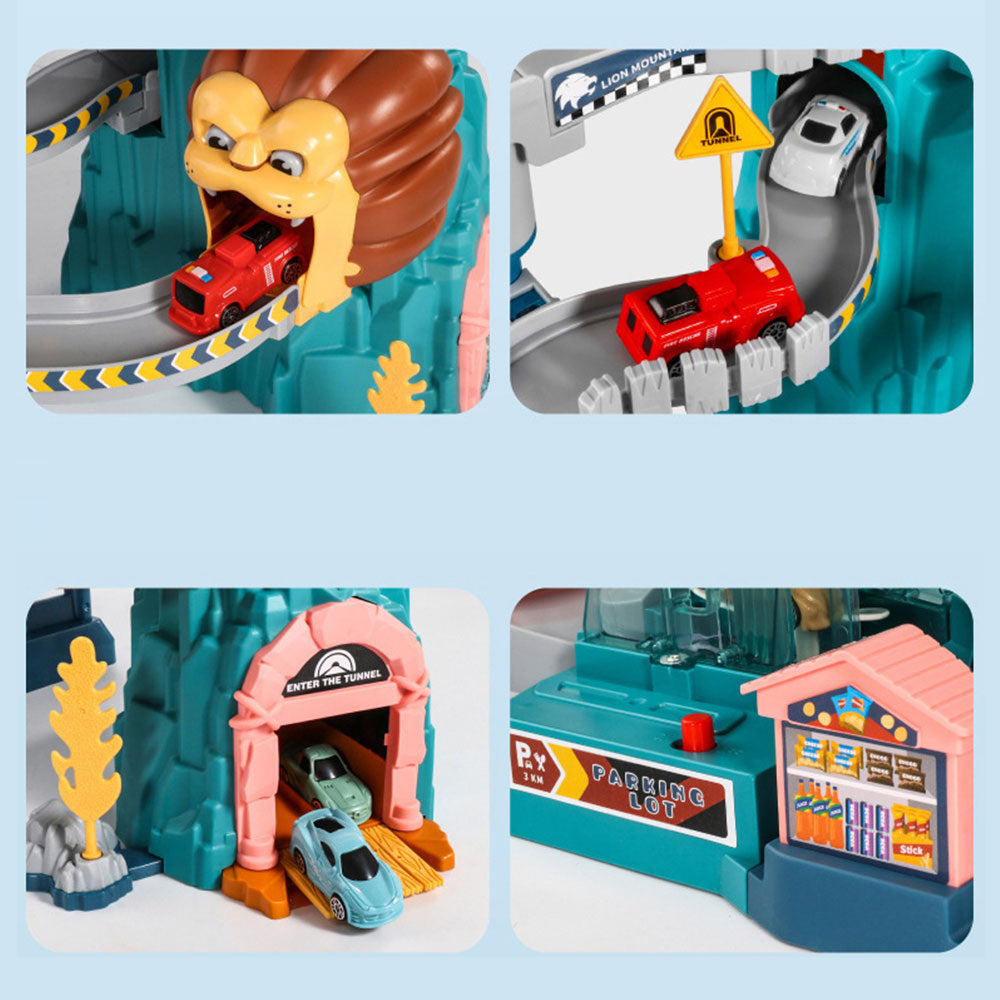 Lion Mountain Adventure - Car Race Track Toy Set