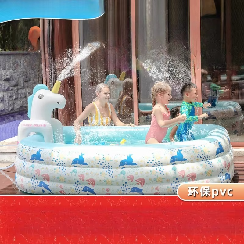 Doctor Dolphin Kids Pool with Unicorn Sprinkler