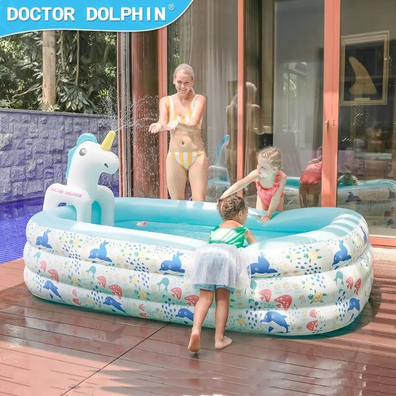 Doctor Dolphin Kids Pool with Unicorn Sprinkler