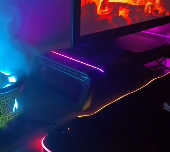 Alloy Computer Screen Monitor RGB Stand With USB Hub