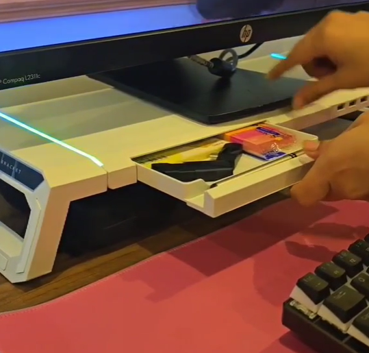 Alloy Computer Screen Monitor RGB Stand With USB Hub