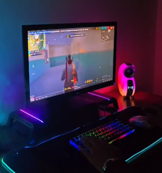 Alloy Computer Screen Monitor RGB Stand With USB Hub