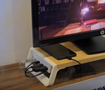 Imported Wooden Monitor Stand with USB Hub