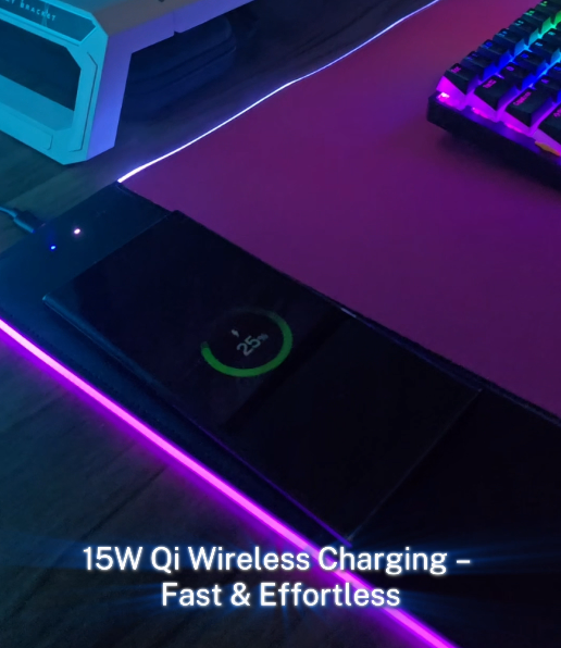 Kudo's Smart Wireless Charging RGB Desk Mat