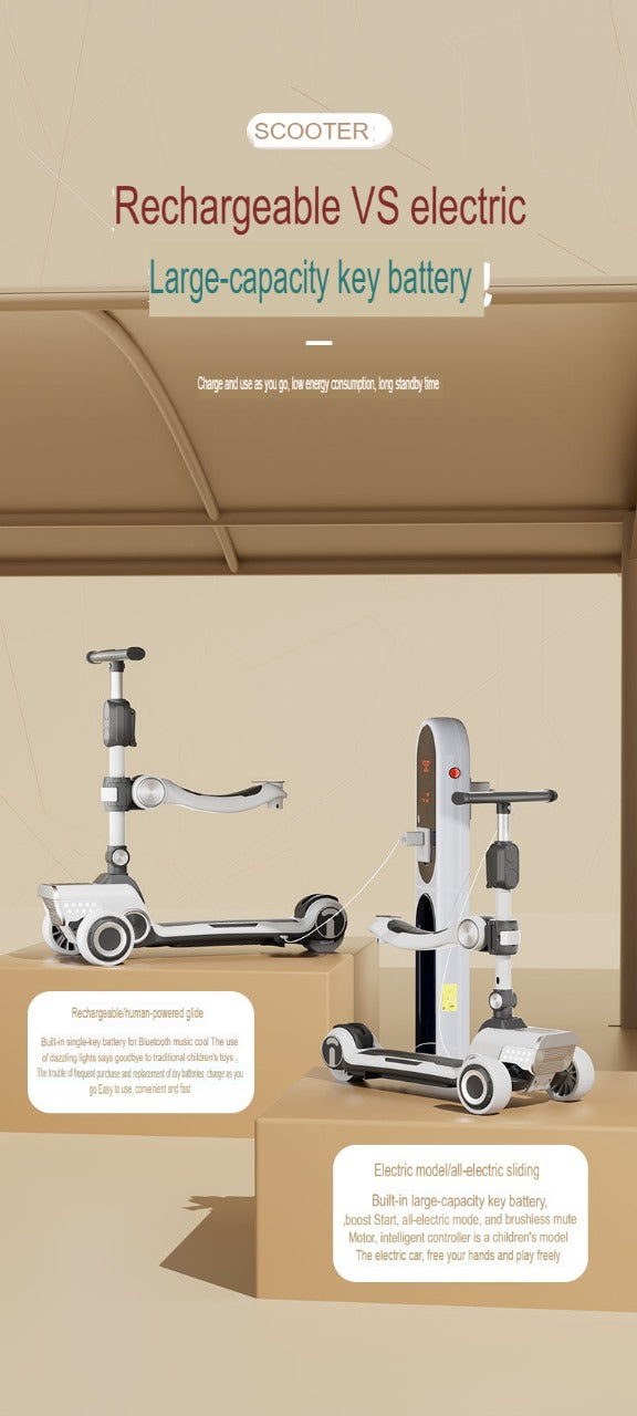 Kudo's 2-in-1 Kids Electric Scooty