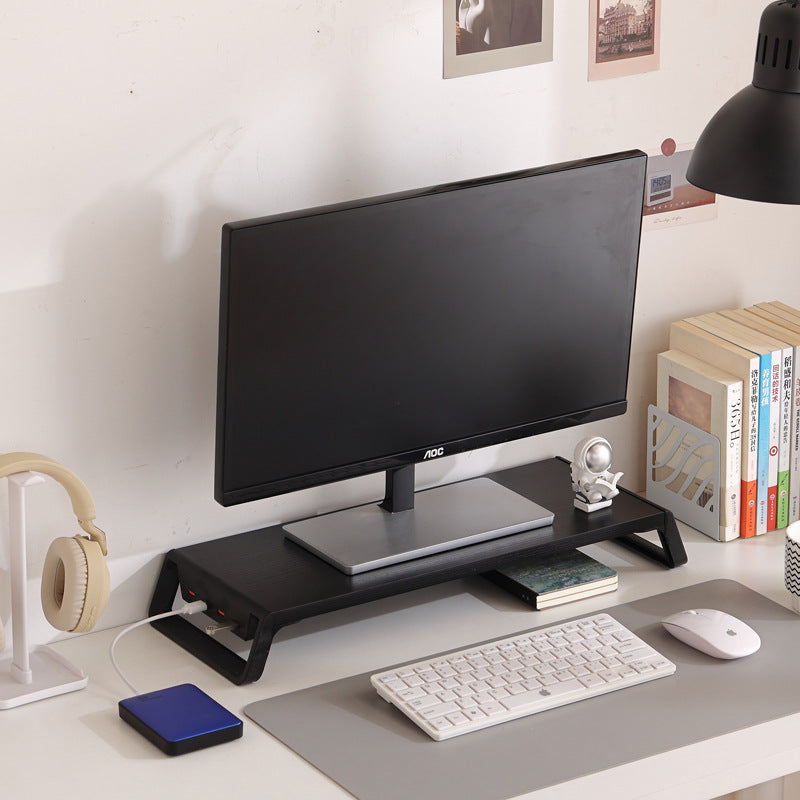 Imported Wooden Monitor Stand with USB Hub