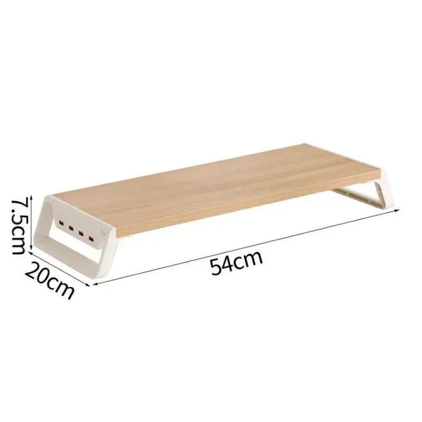 Imported Wooden Monitor Stand with USB Hub