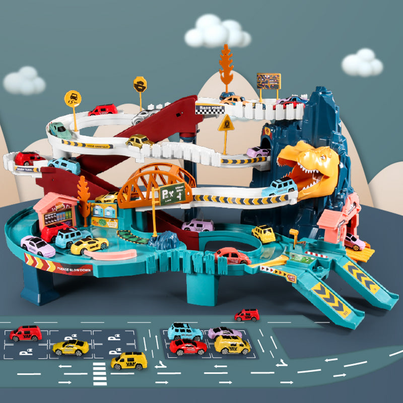 Dinosaur Winding Road Rail - Car Race Track Toy Set