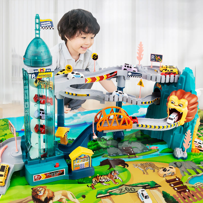Lion Mountain Adventure - Car Race Track Toy Set