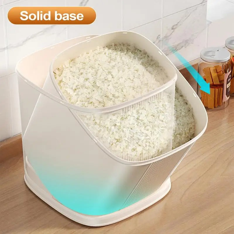 Moisture-Proof Rotatable Rice Bucket