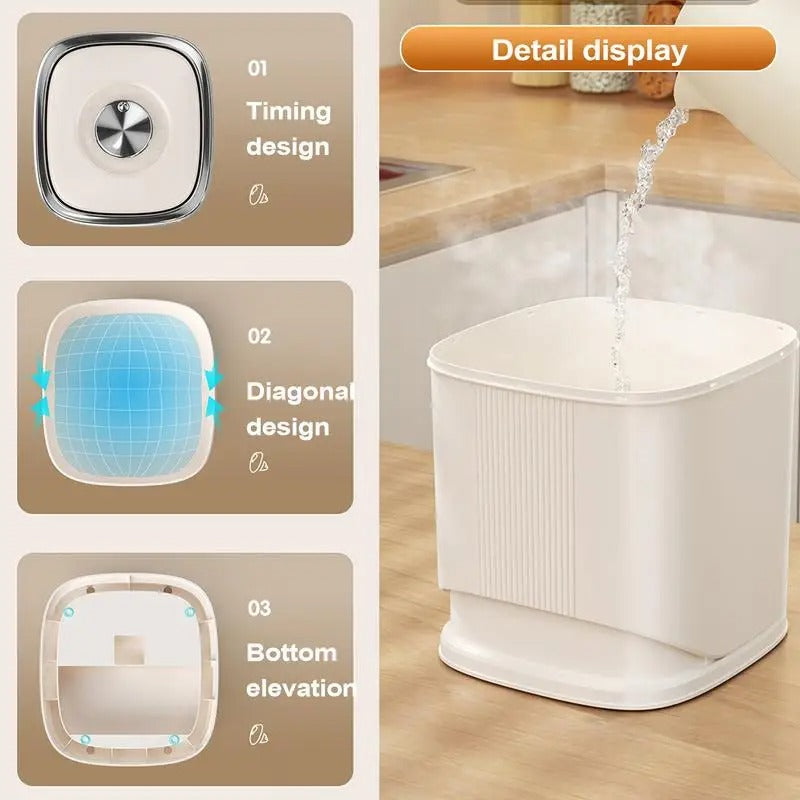 Moisture-Proof Rotatable Rice Bucket