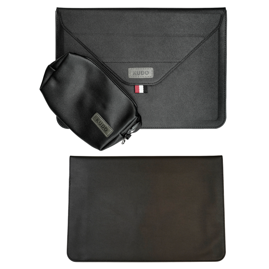 Kudo's Premium Multifunctional Laptop Sleeve with Pouch & Heat Dissipation Stand