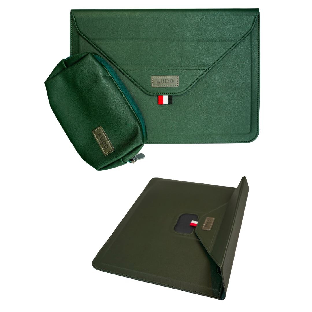 Kudo's Premium Multifunctional Laptop Sleeve with Pouch & Heat Dissipation Stand