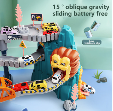 Lion Mountain Adventure - Car Race Track Toy Set