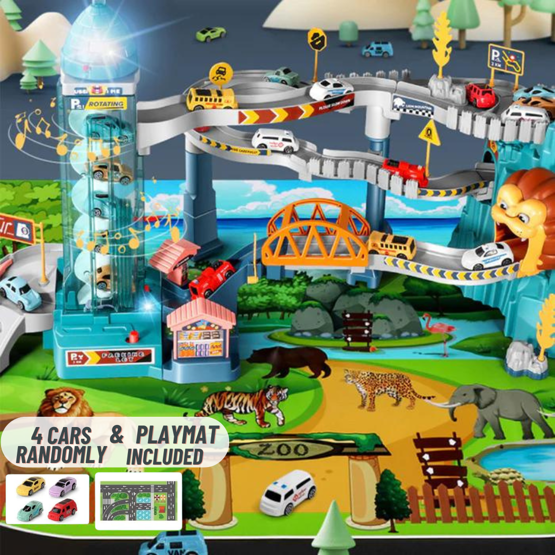 Lion Mountain Adventure - Car Race Track Toy Set
