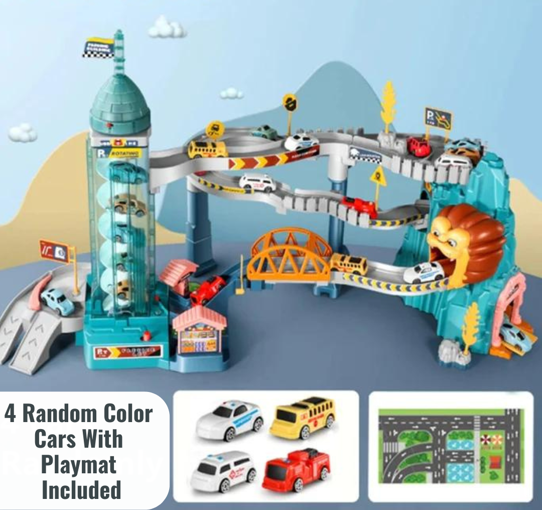 Lion Mountain Adventure - Car Race Track Toy Set