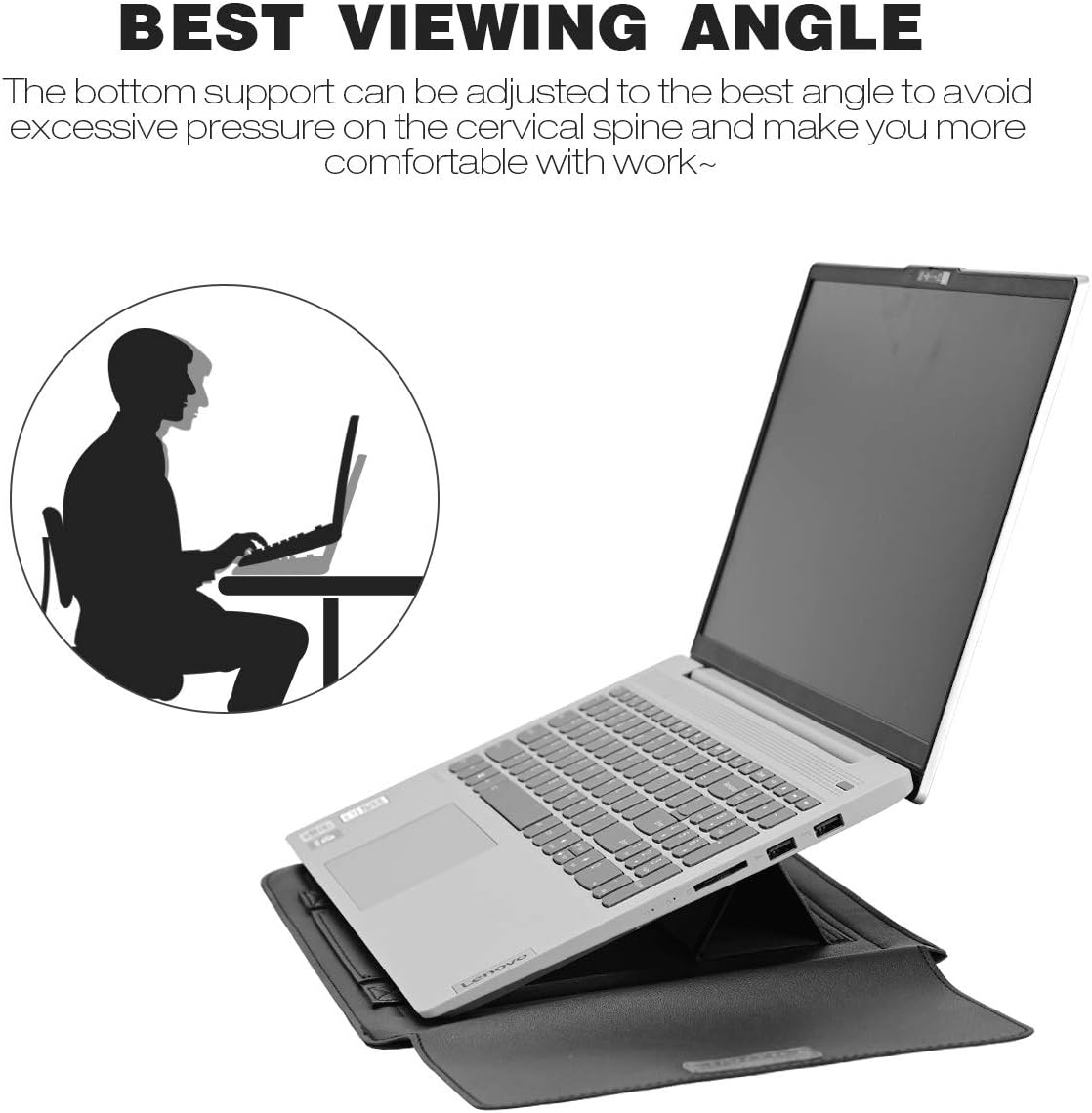 Kudo's Premium Multifunctional Laptop Sleeve (Heat Dissipation Stand & Mouse Pad)