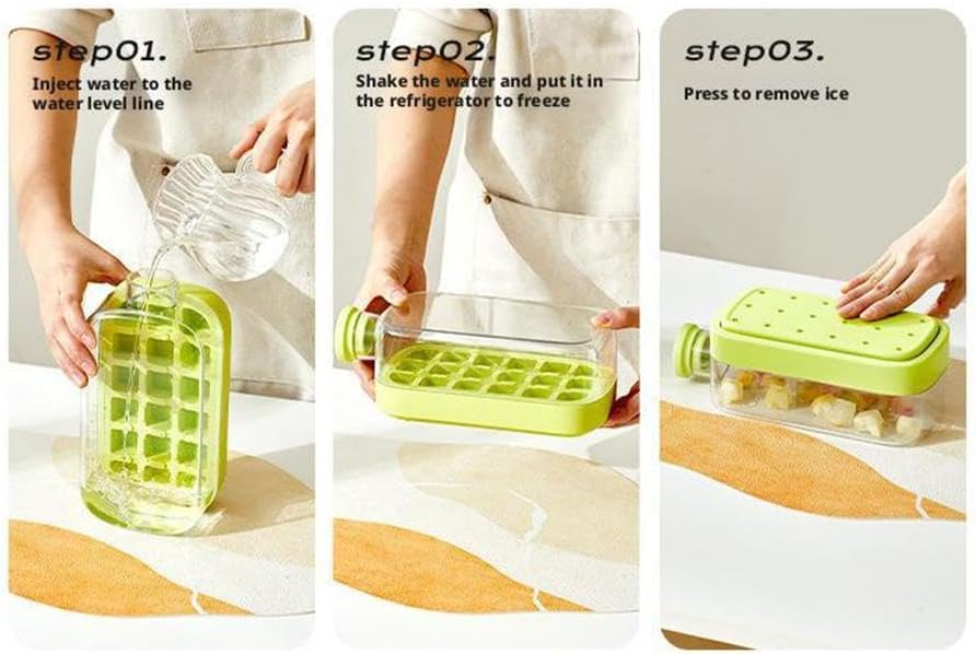 2-in-1 Ice Cube Tray & Portable Water Bottle with Straw (500ml)