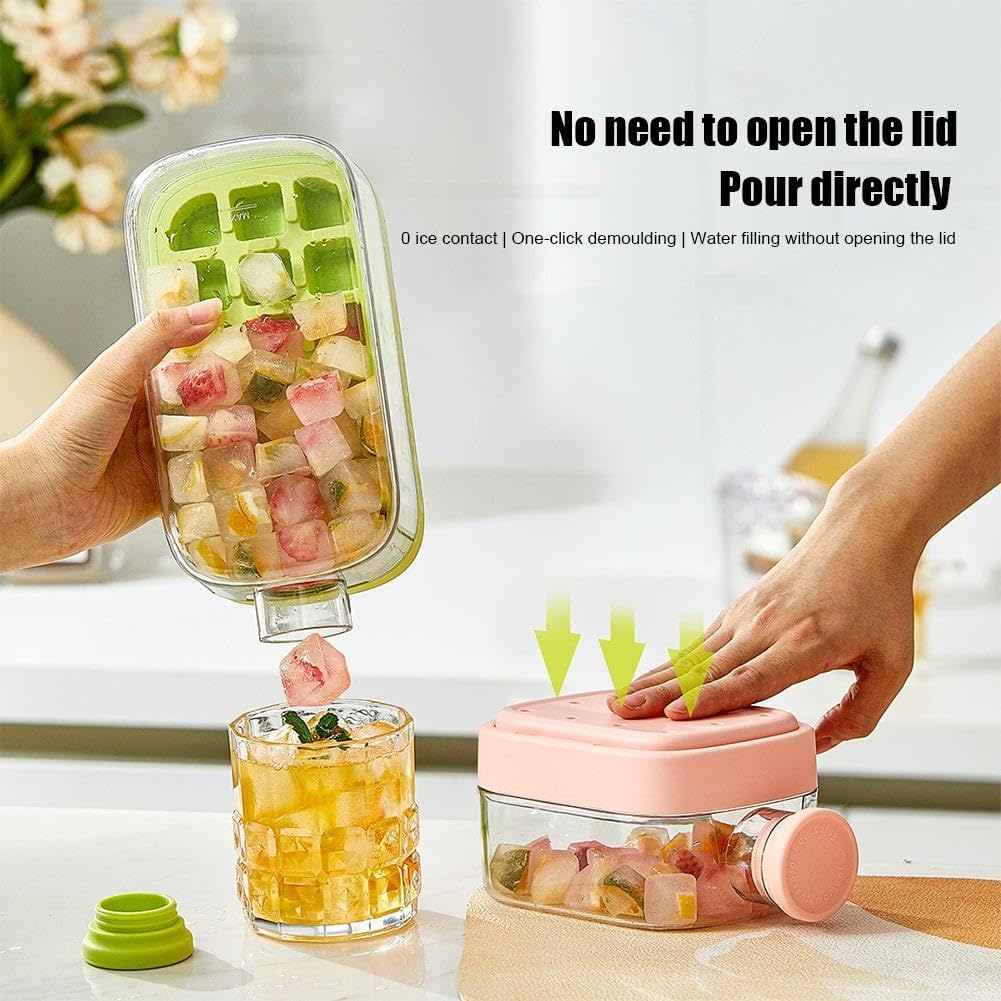 2-in-1 Ice Cube Tray & Portable Water Bottle with Straw (500ml)