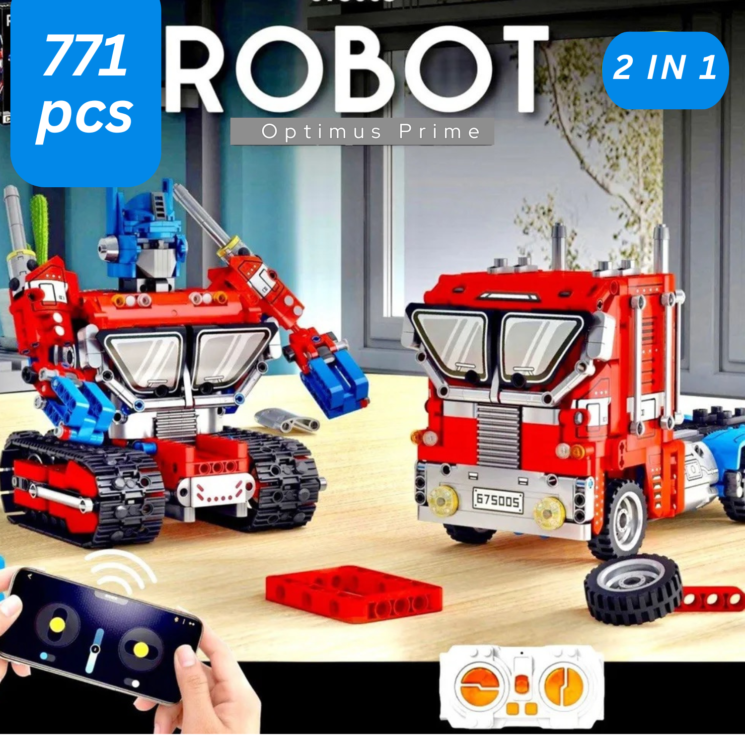 STEM 2 in 1  Transformers Optimus Prime Robot, Lego Compatible