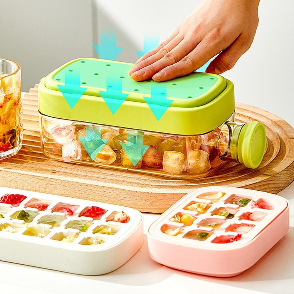 2-in-1 Ice Cube Tray & Portable Water Bottle with Straw (500ml)