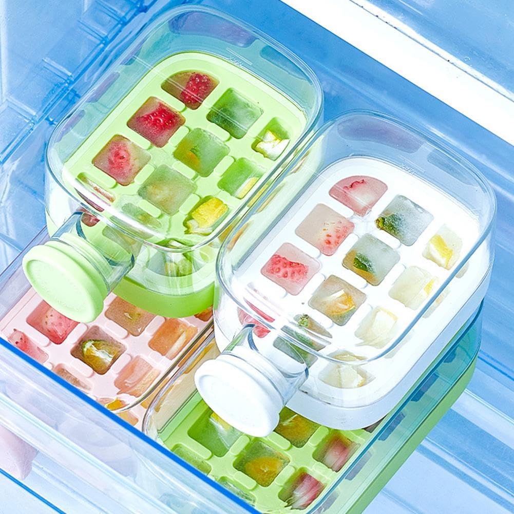 2-in-1 Ice Cube Tray & Portable Water Bottle with Straw (500ml)