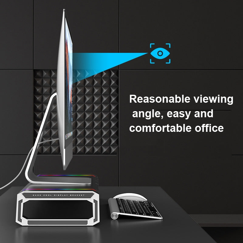 Alloy Computer Screen Monitor RGB Stand With USB Hub