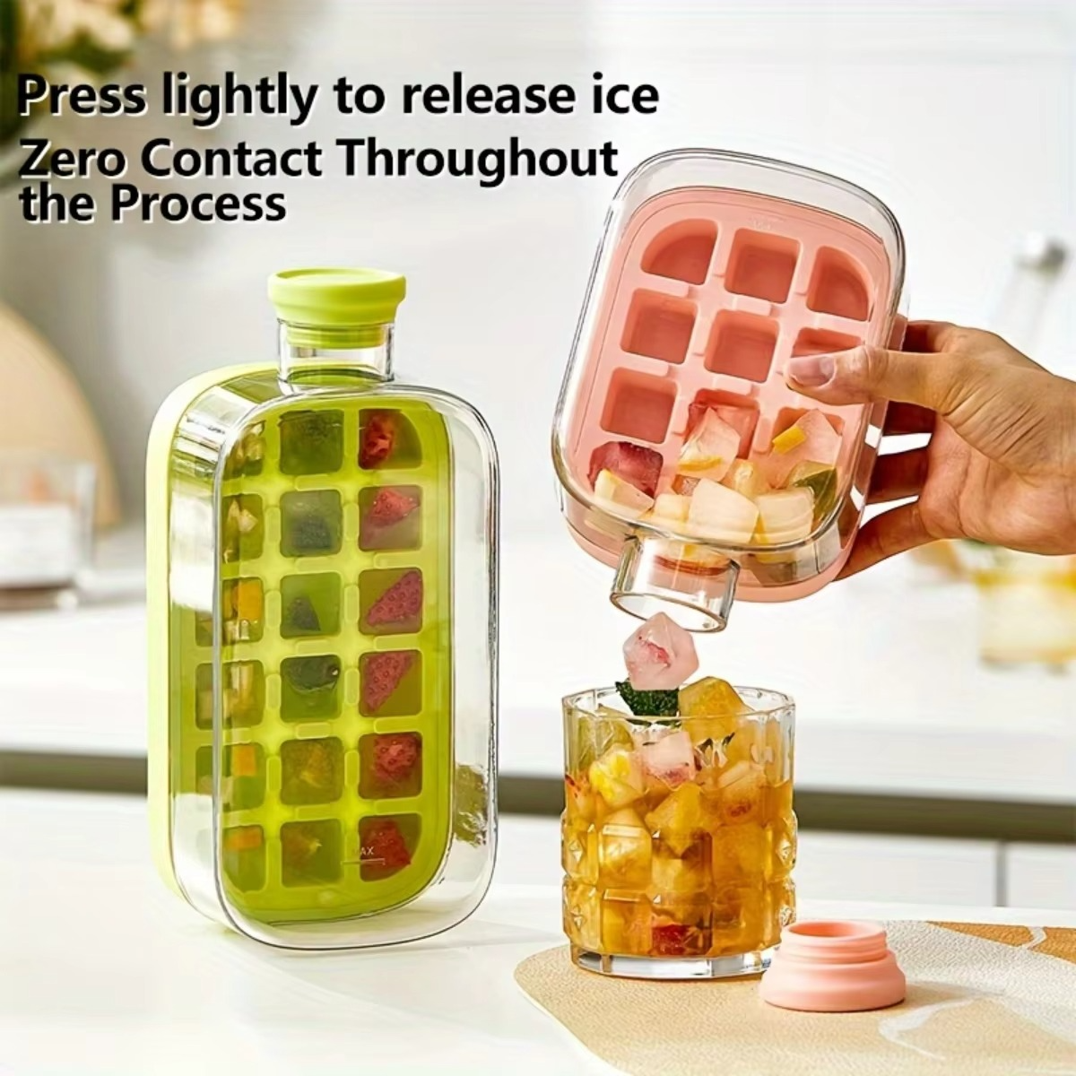 2-in-1 Ice Cube Tray & Portable Water Bottle with Straw (500ml)