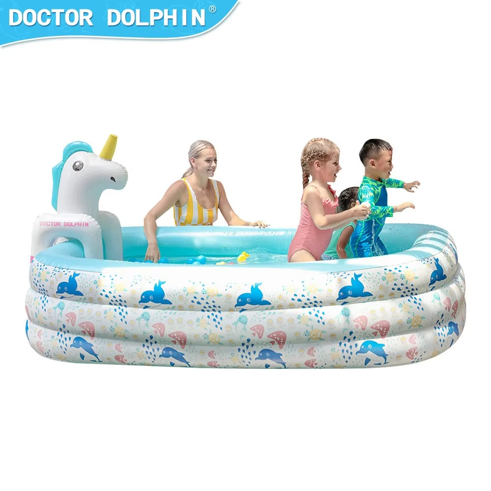 Doctor Dolphin Kids Pool with Unicorn Sprinkler