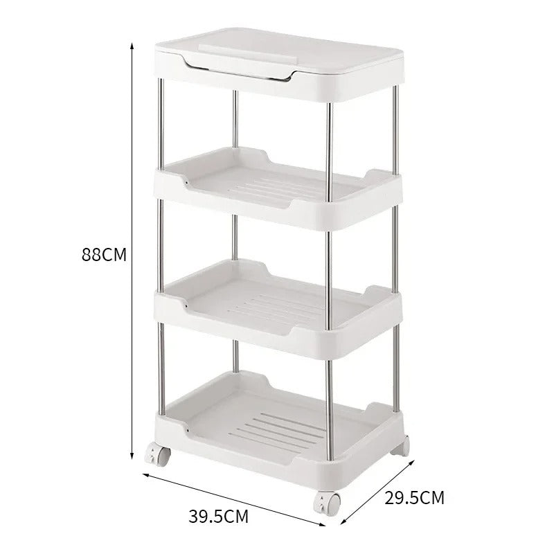 Multipurpose Storage Rack Trolley with Laptop & Tablet Stand