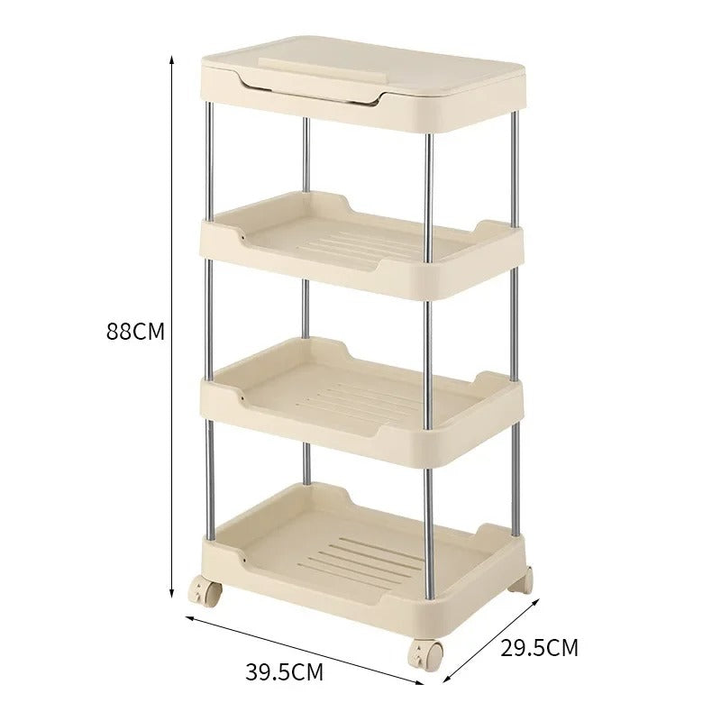 Multipurpose Storage Rack Trolley with Laptop & Tablet Stand